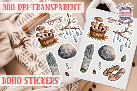Boho Sticker Sheet PNG Hippie Vibe Review