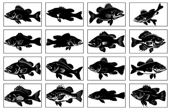 Cod Fish Silhouette Vector for T-Shirt