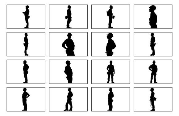 Construction Worker Silhouette Vector Review