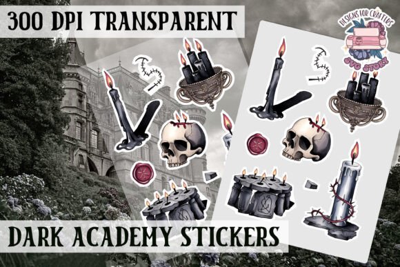 Gothic Dark Academy Sticker Sheet Witch