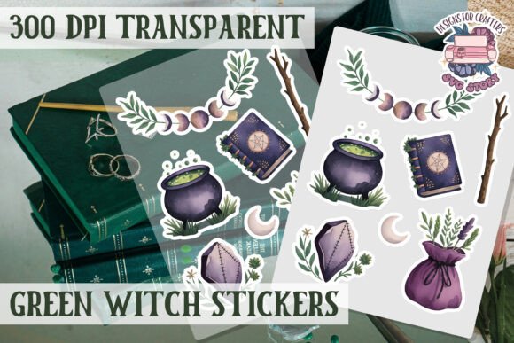 Green Witch Sticker Sheet PNG Review