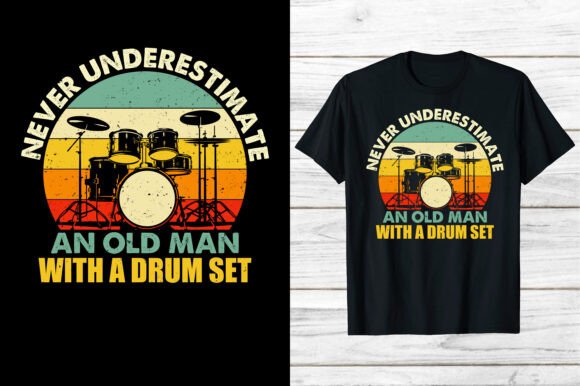Retro Drum Set Vintage Vibe Old Drummer